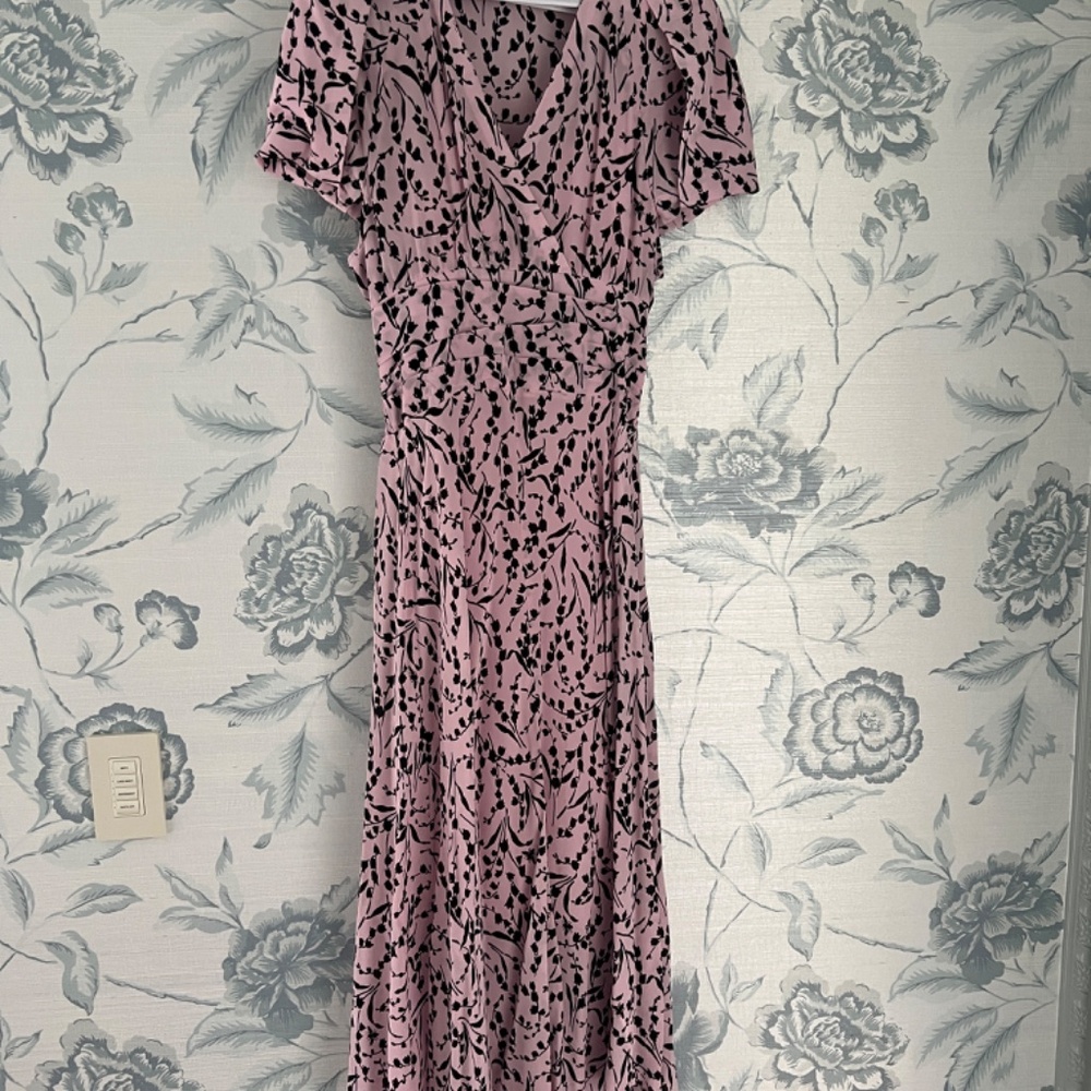 Maje Rivara Silk Midi Dress